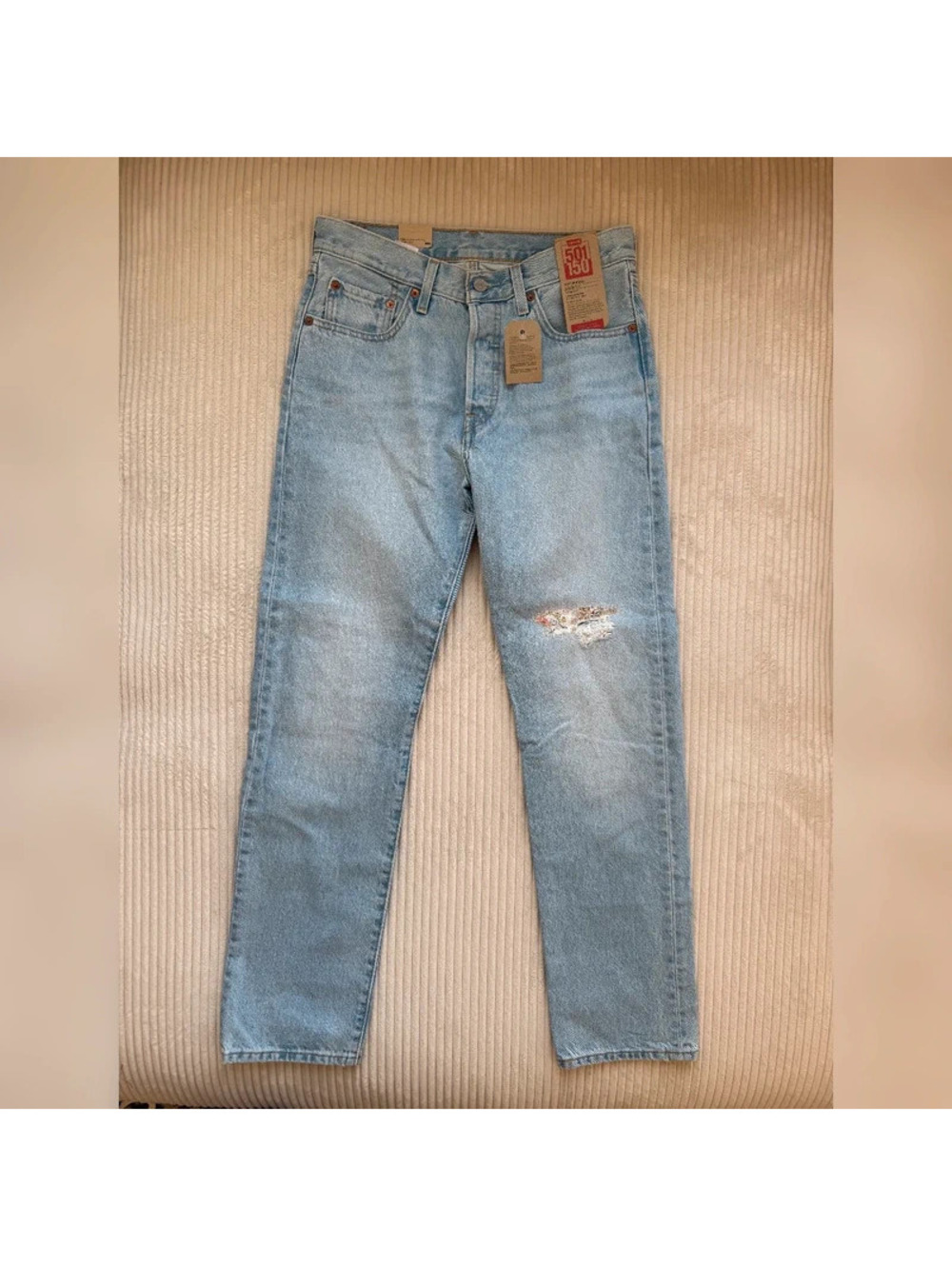 Levi’s Women’s 501 150th Anniversary Edition Floral Patch Jeans